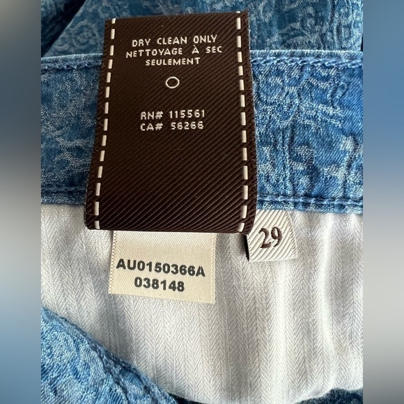 7 For All Mankind Moroccan Blue Jacquard Skinny Jeans - Size 29 - Picture 10 of 11